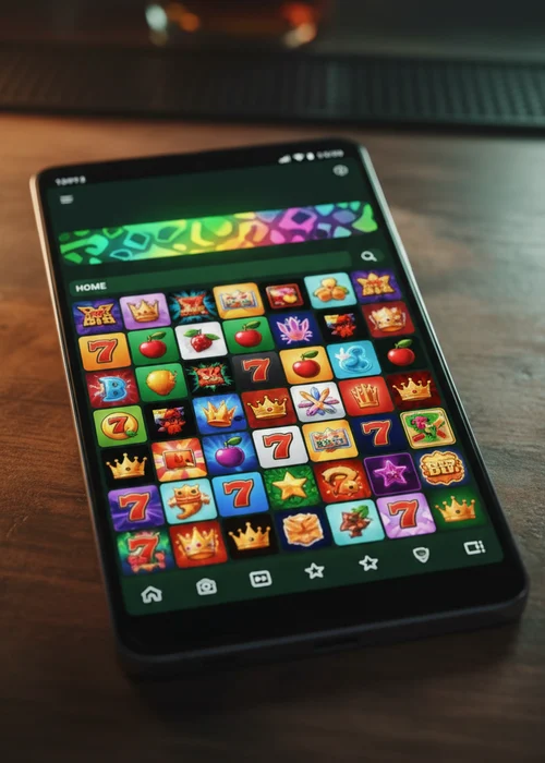 Hunter Casino Game Selection Interface with Popular Slots like Book of Dead and Money Train 3 from Top Providers on a Mobile Device