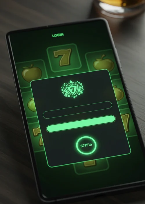 A dynamic screen of the Hunter Casino login interface on a mobile device, showcasing secure access and personalized dashboard features for Australian players.