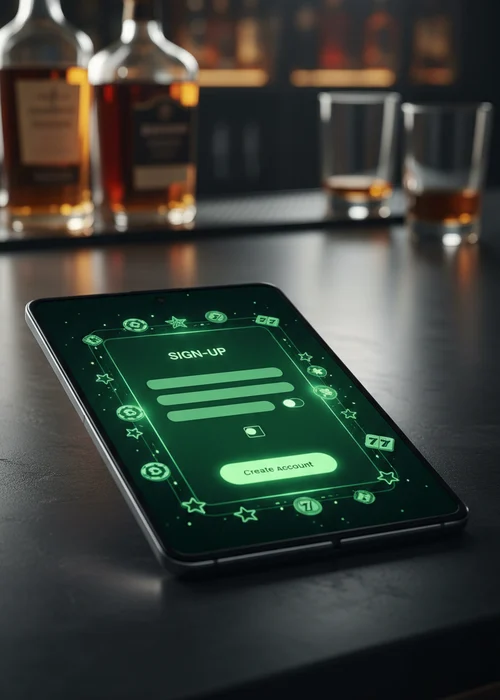 Screenshot of Hunter Casino mobile registration form showing email, password, and AUD currency selection fields, optimized for quick sign-up experience.